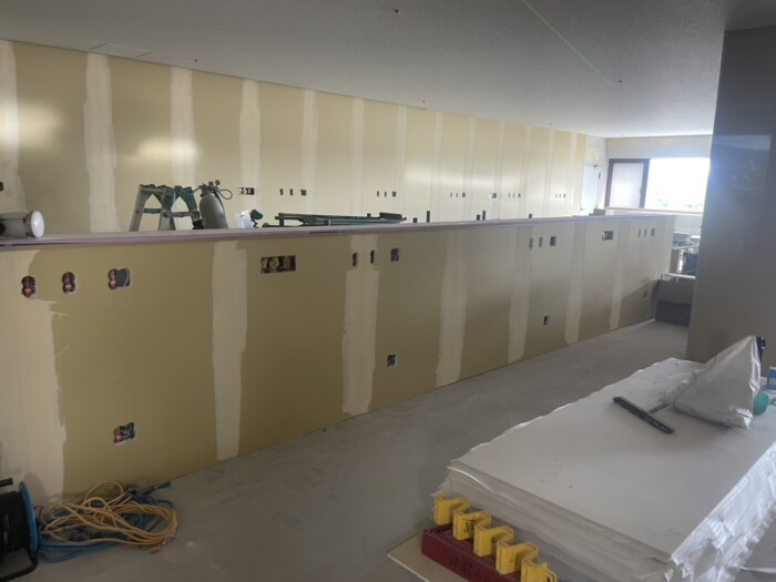 天井ボードの開口施工作業